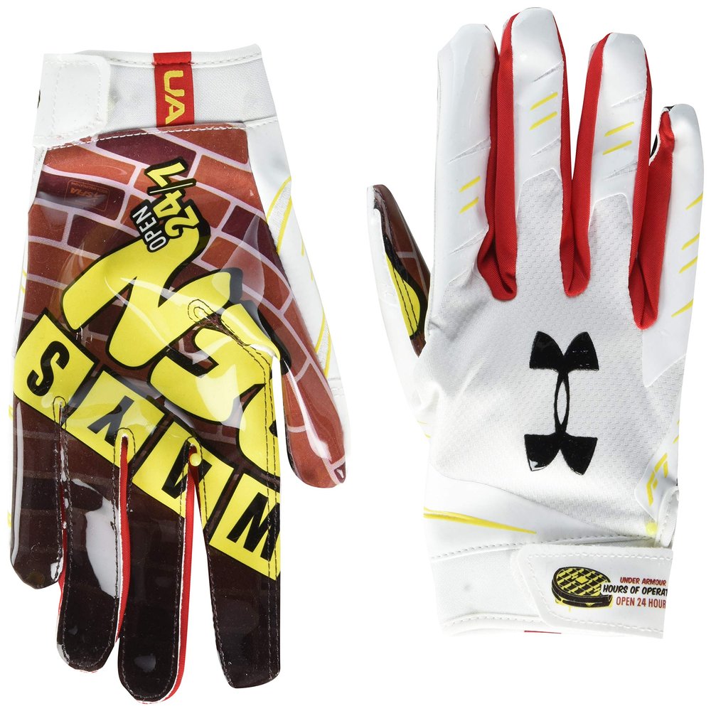 Under Armour Men's F7 Novelty Football Gloves , White (103)/Black , X-Large