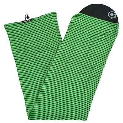 Stretch Surfboard/Longboard Sock Cover - Round Nose Sizes 6'10 up to 9'6 - up to 23" wide [CHOOSE COLOR] (Green Horizon Stripe, 9'6 Round)
