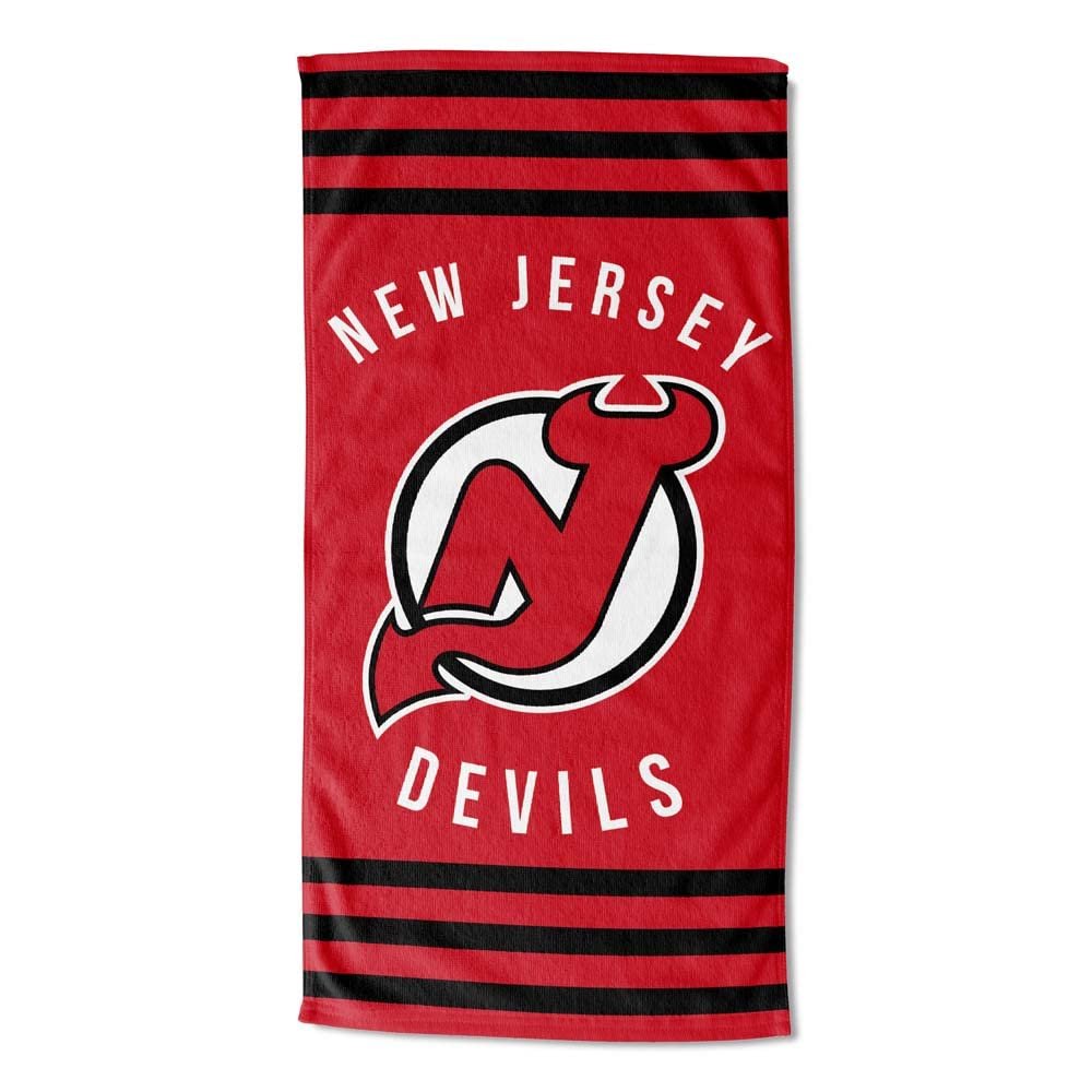 NHL New Jersey Devils Stripes Beach Towel 30x60 Inches