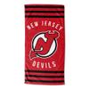 NHL New Jersey Devils Stripes Beach Towel 30x60 Inches view 1