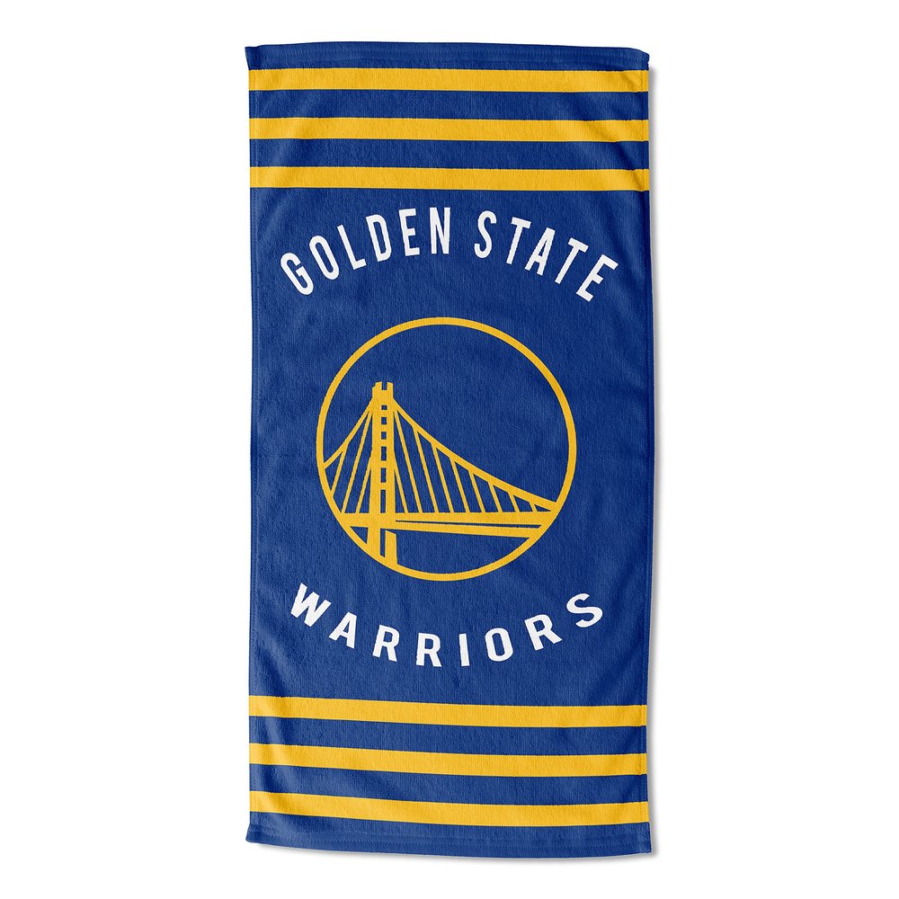 Northwest NBA Golden State Warriors Beach Towel, 30 x 60 Inches, Stripes Legacy Design, Soft and Absorbent Towel for Fans