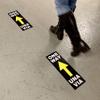Bilingual One Way Floor Decals - Social Distancing Floor Stickers - Una Via Directional Floor Arrows - 6" x 18 Non-Slip Removable Vinyl Decal (10 per pack) view 1