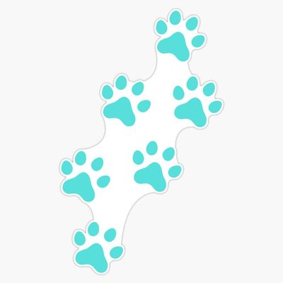 Animal Track Sticker With Aqua Blue Paw Prints Vinyl Waterproof Sticker Decal Car Laptop Wall Window Bumper Sticker 5"