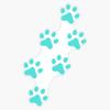 Animal Track Sticker With Aqua Blue Paw Prints Vinyl Waterproof Sticker Decal Car Laptop Wall Window Bumper Sticker 5" view 1