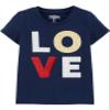 Carter's Girls Love Sequin Tee, Navy, 3m view 1