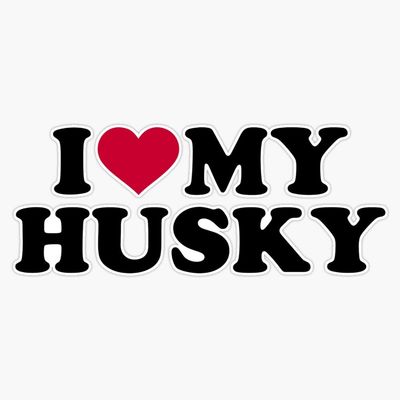 I Love My Husky Sticker Vinyl Waterproof Sticker Decal Car Laptop Wall Window Bumper Sticker 5"