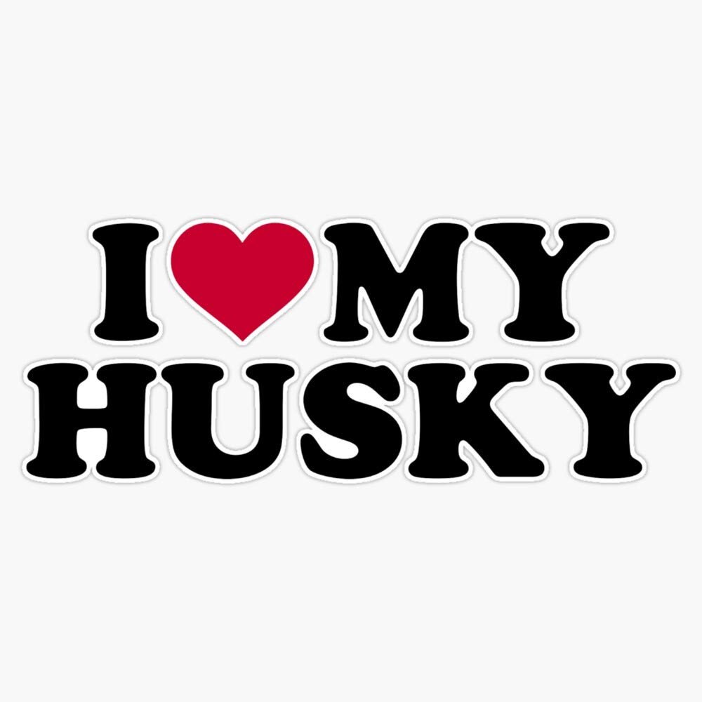 I Love My Husky Sticker Vinyl Waterproof Sticker Decal Car Laptop Wall Window Bumper Sticker 5"