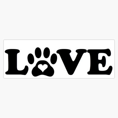 Love Dogs Vinyl Waterproof Sticker Decal Car Laptop Wall Window Bumper Sticker 5"