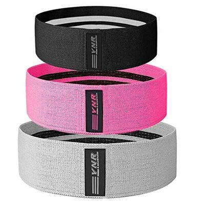 3 x Pack Resistance Bands Non-Slip Exercise Loop Bands for Hips and Glutes 3 Resistance Levels for Butt Legs and Body Work Out Fitness Bands for Pilates, Yoga and Body Building (Black, S x 1 Pc)