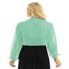 YONGHS Women's Chiffon Kimono Cardigan Long Raglan Sleeve Shawl Beach Swim Cover Ups Blouse Light Green One Size view 4