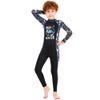 Full Body Kids Swimsuit One Piece Rash Guard Long Sleeve Wetsuit Skin for Girls Boys Children, Sunsuit Swimwear UPF 50+ UV Sun Protection Quick Dry for Beach Water Sports (Boy Black, L) view 1