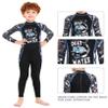 Full Body Kids Swimsuit One Piece Rash Guard Long Sleeve Wetsuit Skin for Girls Boys Children, Sunsuit Swimwear UPF 50+ UV Sun Protection Quick Dry for Beach Water Sports (Boy Black, L) view 3