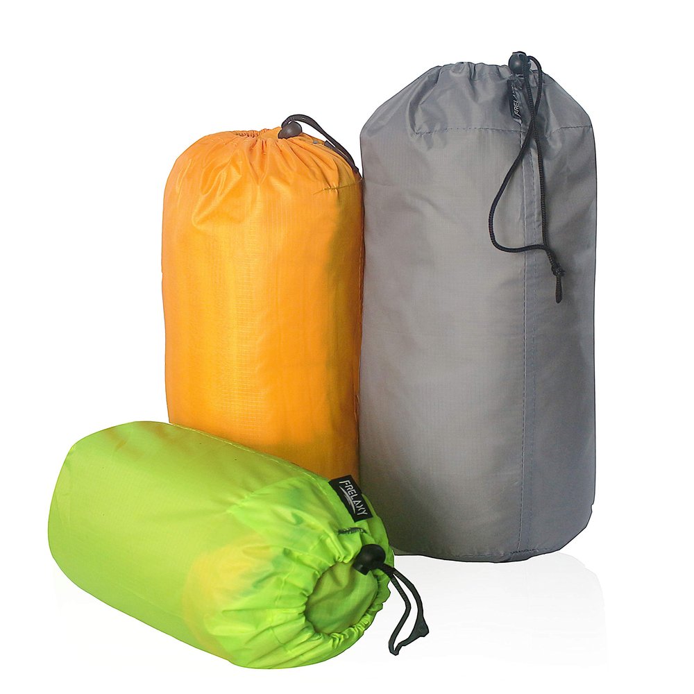 Frelaxy Stuff Sack Set 3-Pack (3L&5L&9L), Ultralight Ditty Bags with Dust Flap for Traveling Hiking Backpacking 