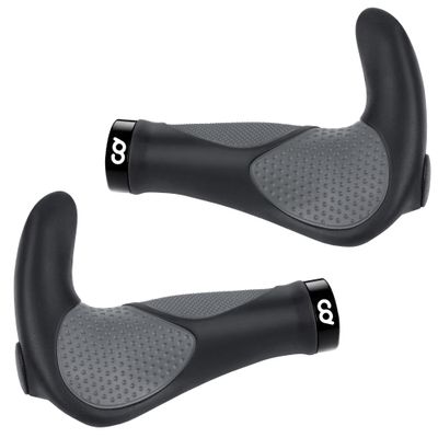 CyclingDeal Mountain Bike Grips - Ergonomic Bicycle Handlebar Grips with Anti-Slip Design, Soft Gel, Black