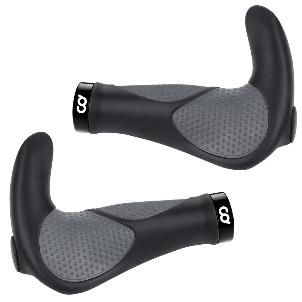 CyclingDeal Mountain Bike Grips - Ergonomic Bicycle Handlebar Grips with Anti-Slip Design, Soft Gel, Black