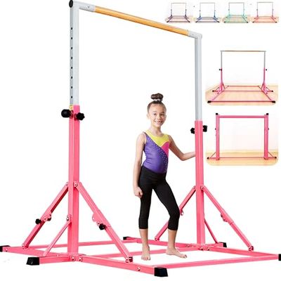 MARFULA Foldable Gymnastic Bar for Kids Ages 3-20, 350 lbs Weight Capacity, Gymnastic Kip Bar Horizontal Bar for Gymnast, Gymnastic Training Equipment for Home and Gymnastic Center Use