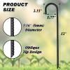 FEED GARDEN 12 Inch 8 Pack Rebar Stakes Heavy Duty J Hook, Galvanized Ground Stakes Tent Stakes Steel Ground Anchors, Chain Link Fence Stakes, Trampoline Stakes, Black view 2