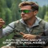 ATTCL Polarized Sunglasses Men Sports: UV Protection Lightweight TR90 Frame Anti-Slip Wrap-Around for Driving Fishing Golf J2021 Clear Green view 3