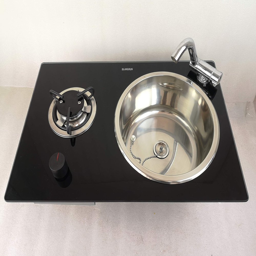 JZ Boat Caravan RV Camper 1 Burner Gas Stove Sink Combo 580365130mm GR-B213