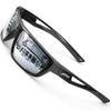 ATTCL Polarized Sunglasses Men Sports: UV Protection Lightweight TR90 Frame Anti-Slip Wrap-Around for Driving Fishing Golf J2021 Dark Black Silver view 1