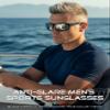 ATTCL Polarized Sunglasses Men Sports: UV Protection Lightweight TR90 Frame Anti-Slip Wrap-Around for Driving Fishing Golf J2021 Dark Black Silver view 3