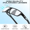ATTCL Polarized Sunglasses Men Sports: UV Protection Lightweight TR90 Frame Anti-Slip Wrap-Around for Driving Fishing Golf J2021 Dark Black Silver view 4