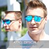 ATTCL Men's Vintage Driving Polarized Sunglasses Rectangular Metal Frame QL2022 Black+blue view 2