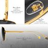 ATTCL Men's Vintage Driving Polarized Sunglasses Rectangular Metal Frame QL2022 Black+blue view 4
