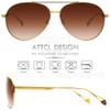 ATTCL Fashion Pilot Polarized Sunglasses For men UV Protection Metal frame QL2033 Gold+Brown view 3