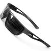 ATTCL Polarized Sunglasses Men Sports: UV Protection Lightweight TR90 Frame Anti-Slip Wrap-Around for Driving Fishing Golf J2021 Dark Black grey view 1