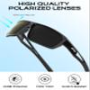 ATTCL Polarized Sunglasses Men Sports: UV Protection Lightweight TR90 Frame Anti-Slip Wrap-Around for Driving Fishing Golf J2021 Dark Black grey view 4