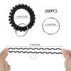 100PCS Wrist Keychain Bracelet Spiral Wrist Coil Key Chain Bulk Plastic Stretchable Spiral Keychain Bracelet Black & White Spring Wrist Keychain Use for Office Workshop Shopping Mall Sauna and More view 2