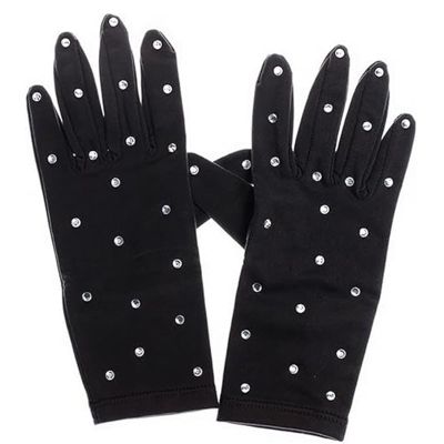 LIUHUO Ice Dress Gloves Performacne Wear Girls Thermal Figure Skating Gloves with Rhinestones5 Color
