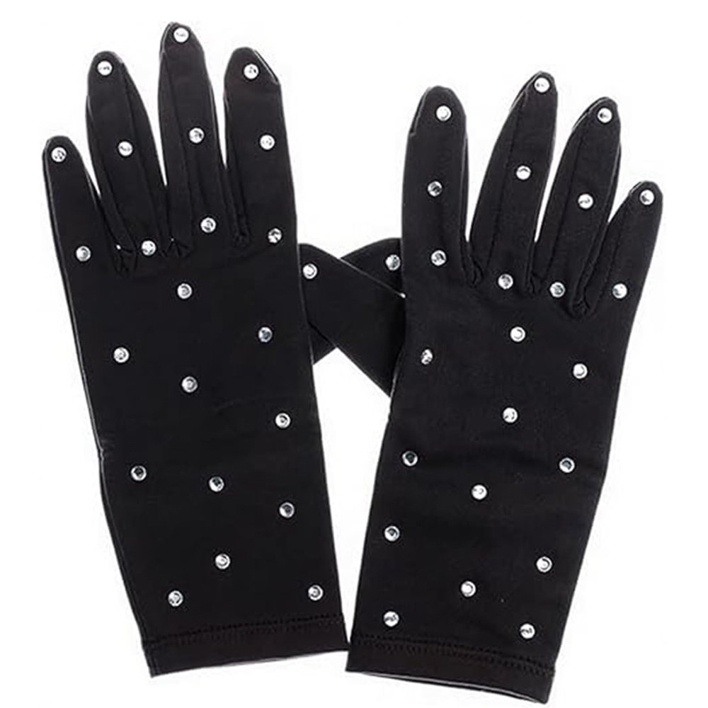 LIUHUO Ice Dress Gloves Performacne Wear Girls Thermal Figure Skating Gloves with Rhinestones5 Color