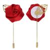 8pcs Satin Rose Lapel Pins,Flower Boutonniere Pins,Lapel Pin Boutonniere For Party Business Wedding Suit Decoration view 2