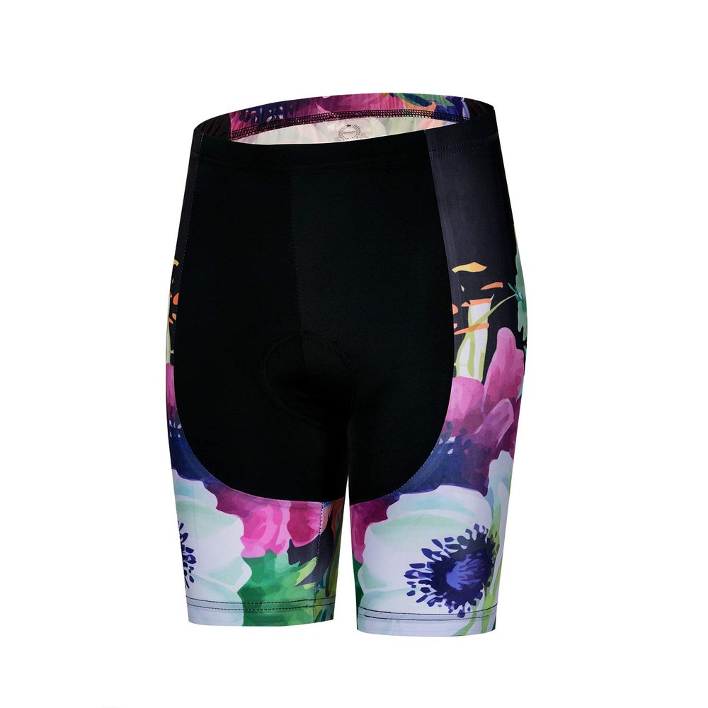 Weimostar Women's Bike Shorts for Cycling with 3D Gel Padded Women Cycling Shorts Lady MTB Sportswear Flowers Black Size M