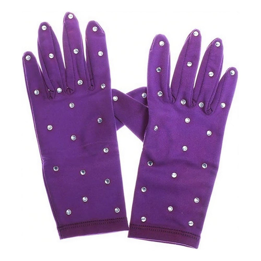 LIUHUO Ice Dress Gloves Performacne Wear Girls Thermal Figure Skating Gloves with Rhinestones9 Color