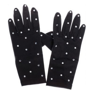 LIUHUO Ice Dress Gloves Performacne Wear Girls Thermal Figure Skating Gloves with Rhinestones9 Color