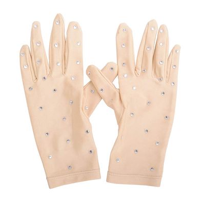 LIUHUO Ice Dress Gloves Performacne Wear Girls Thermal Figure Skating Gloves with Rhinestones5 Color
