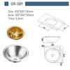 JZ RV Caravan Boat Stainless Steel Elliptical Hand Wash Basin Kitchen Sink455x350x150mm GR-589 view 2