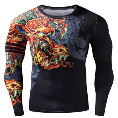 Red Plume Mens 3D Printed Compression Long Sleeve T Shirts Top Tees Men's Long Sleeve t Shirts for Sports and Fitness Flower