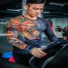 Red Plume Mens 3D Printed Compression Long Sleeve T Shirts Top Tees Men's Long Sleeve t Shirts for Sports and Fitness Flower view 2