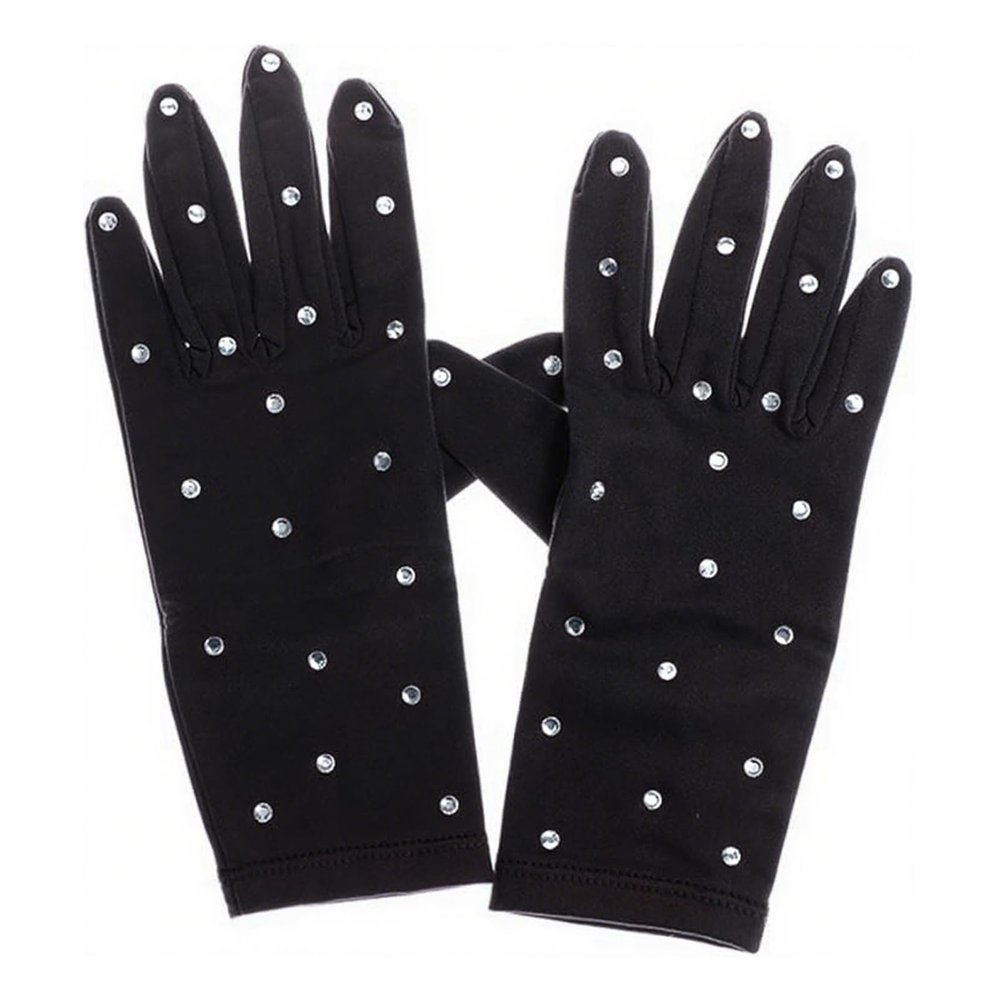LIUHUO Ice Dress Gloves Performacne Wear Girls Thermal Figure Skating Gloves with Rhinestones9 Color