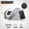 EchoSmile Instant Pop Up Camping Tent, 2/4/6 Person, Easy Setup Tent, Water Resistant Dome, Portable with Carry Bag view 2