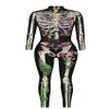 URVIP Women Halloween Skeleton Costume Stretch Skinny Catsuit Jumpsuit Bodysuit BAX-107 XL view 3