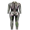 URVIP Women Halloween Skeleton Costume Stretch Skinny Catsuit Jumpsuit Bodysuit BAX-107 XL view 4