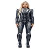 URVIP Women Halloween Skeleton Costume Stretch Skinny Catsuit Jumpsuit Bodysuit BAX-102 M view 1