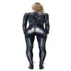 URVIP Women Halloween Skeleton Costume Stretch Skinny Catsuit Jumpsuit Bodysuit BAX-102 M view 2