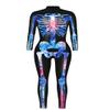 URVIP Women Halloween Skeleton Costume Stretch Skinny Catsuit Jumpsuit Bodysuit BAX-110 S view 3