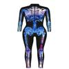 URVIP Women Halloween Skeleton Costume Stretch Skinny Catsuit Jumpsuit Bodysuit BAX-110 S view 4